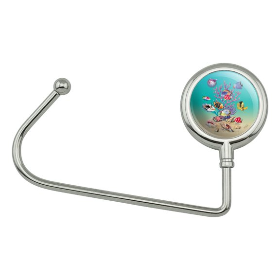 Coral Fish Ocean Bottom Garden Shells Diving Purse Bag Hanger Holder Hook