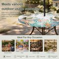 thumbnail image 6 of Round Outdoor Tablecloth with Umbrella Hole and Zipper, Marine Life Tablecloth with Elastic Waterproof, Nautical Underwater Coral Shell Starfish Watercolor Patio Table Covers for 45" - 54" Tables, 6 of 9