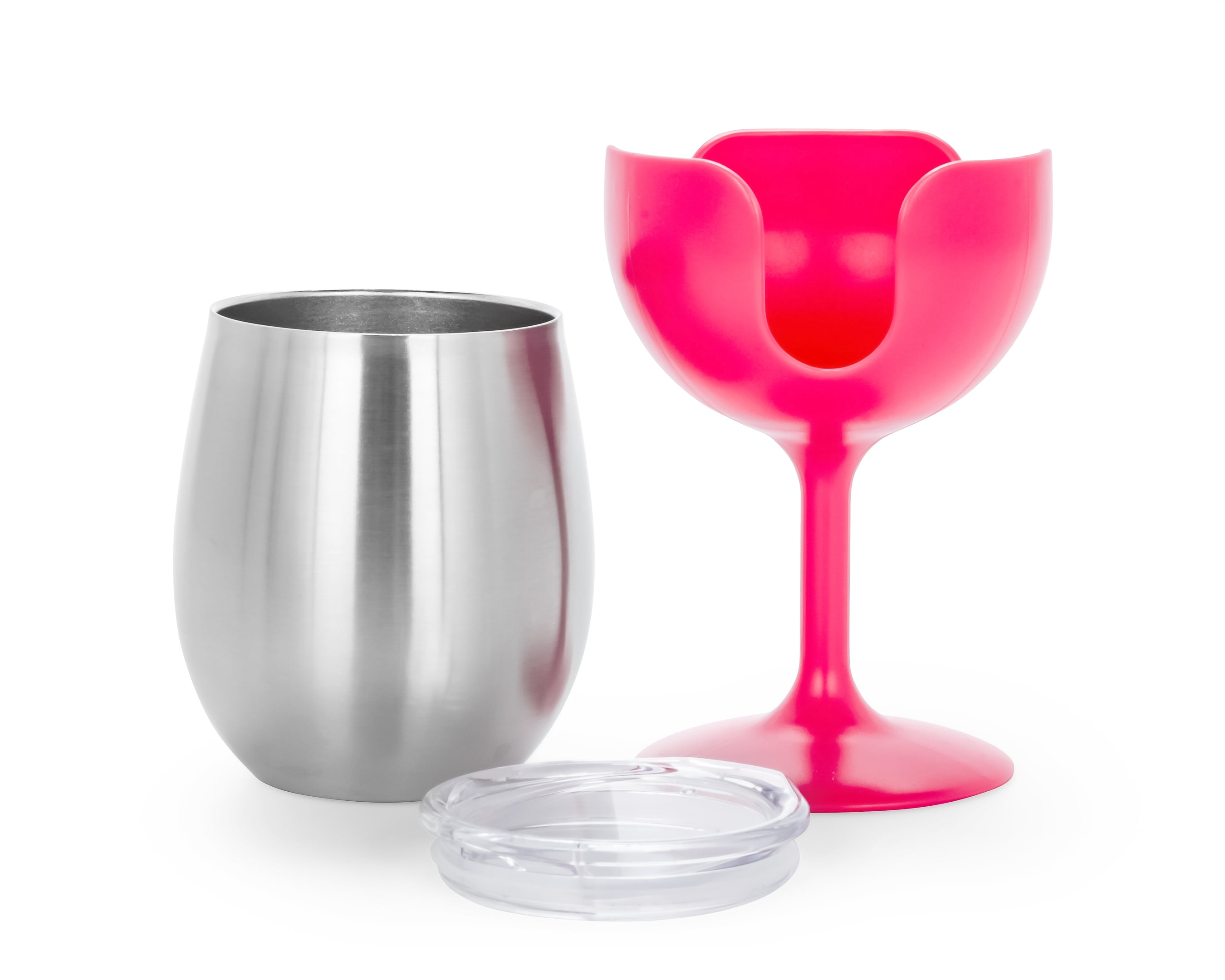 Stemmed Stainless Steel Wine Glasses with Lid Double Wall Insulated Wine  Tumbler