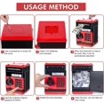 thumbnail image 4 of Hucha Electrónica Para Niños, Hucha Segura Con Código De Regalo Niño De 3 A 12 Años Niño Niña Caja Fuerte Dinero Cajero Automático Hucha Segura Para Niños Rojo, 4 of 5