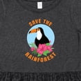 thumbnail image 4 of Inktastic Save the Rainforest Toucan Illustration Girls Toddler Dress, 4 of 5