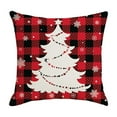 thumbnail image 2 of Floleo Soft Flannel Christmas Decor Throw Pillow Covers, Red Black Buffalo Check Plaid Snowflake Decorative, Pillow Cases Cushion Covers for Couch and Sofa 17.7x17.7 Inch, 2 of 6