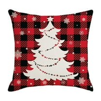 Nmdmisc Christmas Decorations Pillow Covers 18x18 Red Black Buffalo Check Plaid Pillow Cases Christmas Decor for Sofa Couch Christmas Decorations