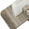 thumbnail image 2 of Interlocking Sculpture for Home and Bathroom Decor - Marble Decorative Figurine for Office, Living Room, Console, and Shelf Accents - Ornament for Coffee Tables and Room Decor - 9", Tan & White, 2 of 12