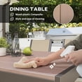 thumbnail image 4 of 7-Piece Outdoor Dining Set with 59" Rectangular Table and 6 Stackable Chairs, Powder-Coated Steel & Breathable Mesh, Khaki & Brown, for Backyard, Patio, Deck and Garden, 4 of 7