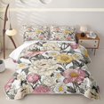 thumbnail image 2 of Erosebridal Vintage Peony Daisy Quilt King,Wild Floral Watercolor King Coverlet Set For Girls,3pcs, 2 of 7