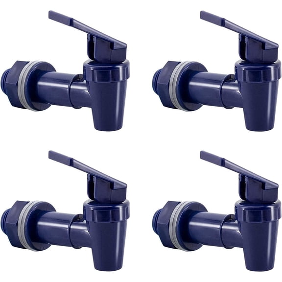 Replacement Spigot for Beverage Dispenser,BPA-Free Plastic Water Faucet,Water Cooler Spout Tap,4-Pack,Blue