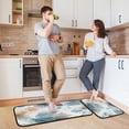 thumbnail image 6 of 2-Piece Kitchen Rugs Set Non-Slip Mats Carpet Floor for Kitchen, Bathroom (19.7"x27.6" & 19.7"x47.2") Watercolor Ink Splashes Pattern, 6 of 7