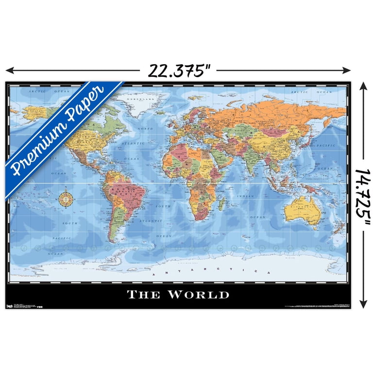 Map - World Wall Poster, 14.725