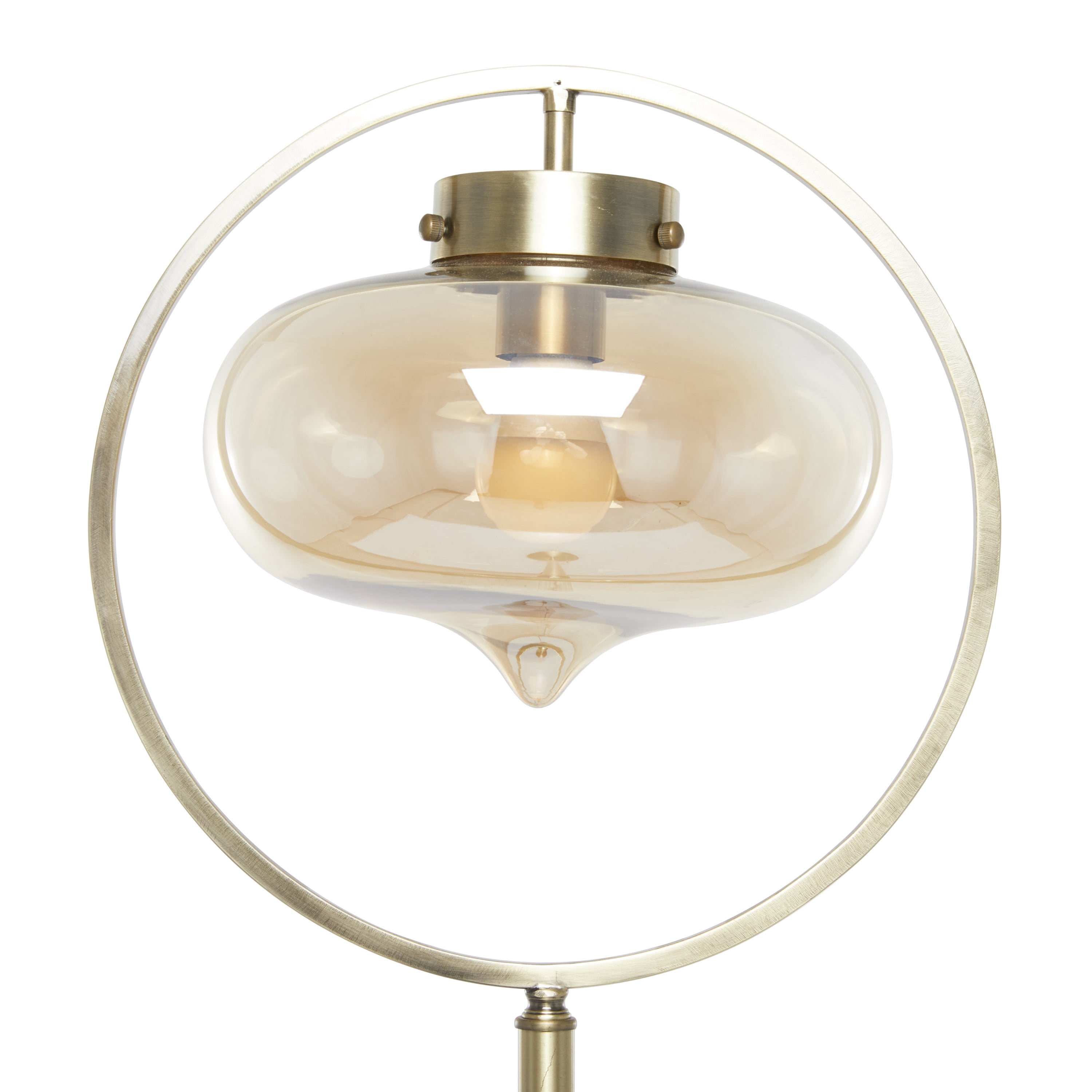 DecMode 65" Gold Floor Lamp with Clear Glass Shade