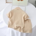 thumbnail image 3 of HCNTES Toddler Baby Boy Birthday Outfit Graphic Animals Embroidery Short Sleeve T-Shirt and Gingham Plaid Shorts Set(Khaki,4-5 Years), 3 of 7