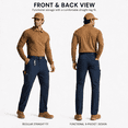 thumbnail image 2 of YAPPO Men's Work Pants, Water-Resistant Stretch Hiking Cargo Pants with 9 Pockets, 2 of 8