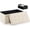 Beige, variant on Ottoman with Storage Bench Folding Foot Rest Stool Linen Beige | 31.5", Flip Lid, Small Upholstered Foldable Footrest Footstool, Bedroom Bench, Living Room Dorm Ottoman, Rectangle