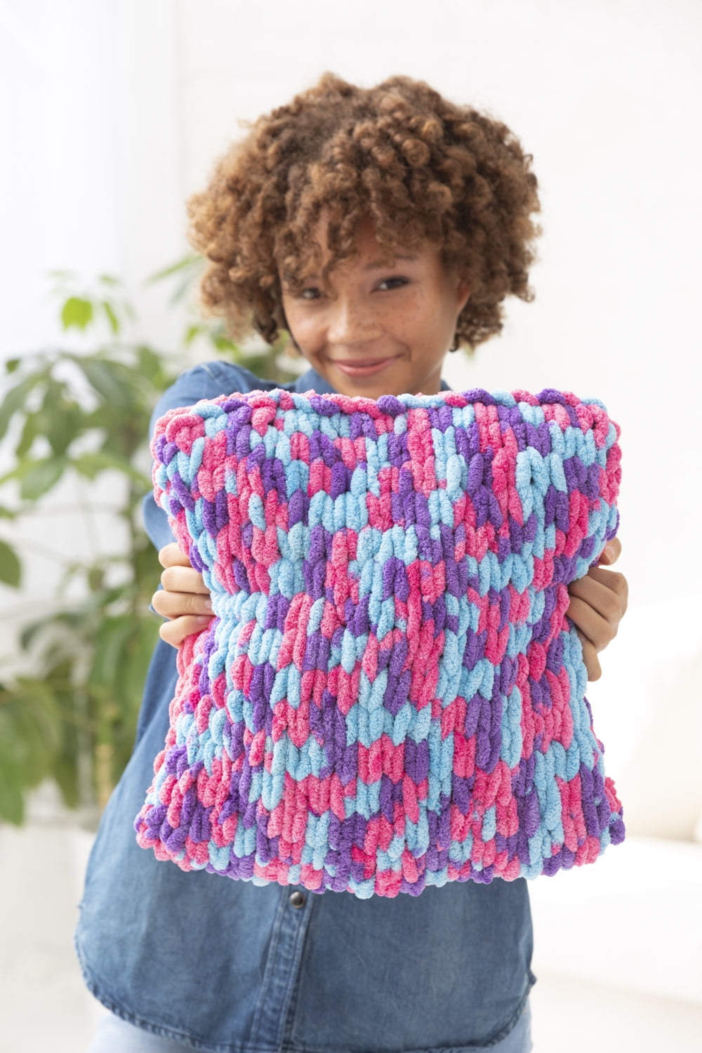 Lion Brand Yarn Off the Hook Emerald Jumbo Polyester Multi-color Yarn 3 Pack