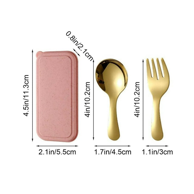Btomtd Ensemble de Couverts en Acier Inoxydable Cuillère Fourchette en Acier Inoxydable 304 avec Boîte, Rose