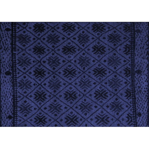 Ahgly Company Indoor Rectangle Abstract Blue Modern Area Rugs, 5' x 8'