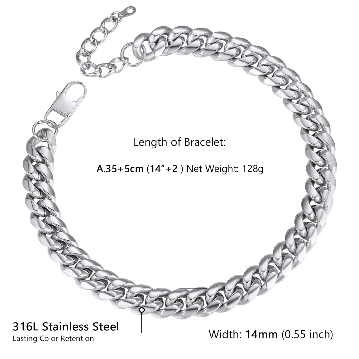 Chunky Choker Chain Necklace for Men 14 