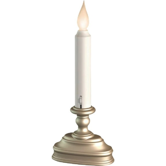 Xodus Innovations FPC1320P Dual Flame Color Dusk to Dawn Sensor Battery Operated 8.5 inch LED Window Candle, Silver