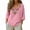 Pink, variant on Women's 100% Cotton Boho Embroidered Tops V Neck 3/4 Sleeve Loose Casual Shirts Vintage Floral Tunic Blouses for Daily Vacation Wear, S-3XL