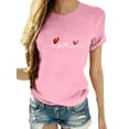 thumbnail image 1 of Bellella T-Shirt pour Femmes, Manches Courtes, Col Rond, Tunique Décontractée, Rose 2TG, 1 of 2