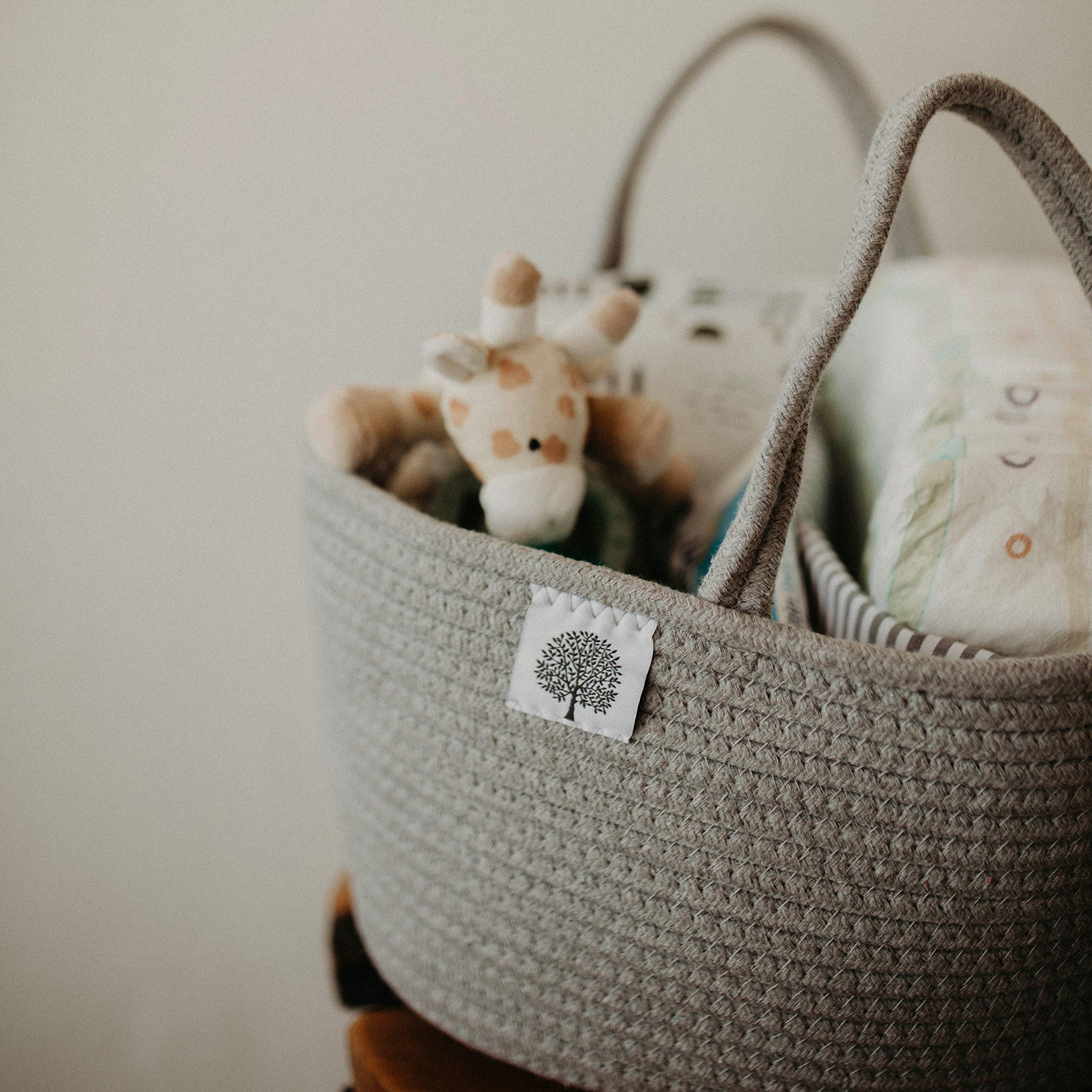 Parker Baby Rope Diaper Caddy Organizer, Gray photo 8