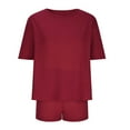 thumbnail image 5 of 2 Piece Sets for Women Fashion Solid Color Short-Sleeved Casual Sports Home Wear Suit, 5 of 7
