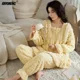 thumbnail image 3 of Conjunto de pijamas de Coral Jacquard de talla grande 3XL 4XL para mujer, ropa de dormir térmica estilo Teddy para mujer, Pijama largo regordete para chicas Kawaii, 3 of 5