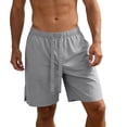thumbnail image 2 of JUUYY Men's Casual Drawstring Shorts Side Slit Elastic Waist Workout Gym Running Shorts Loose Fit Summer Beach Shorts with Pocket Dark Gray XL, 2 of 7