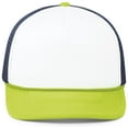 thumbnail image 2 of Mens Christian American Flag Rope Hat Embroidered Foam Front Mesh Back Trucker Hat, White/Navy/Chartreuse, 2 of 4