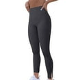 thumbnail image 1 of Womens Ribbed Yoga Leggings High Waisted Workout Pants for Women Solid Color Stretchy Joggers Bottom Legging, 1 of 7