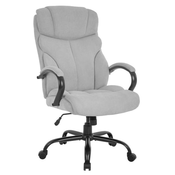 BestMassage Big & Tall Office Chair ，500Ibs Ergonomic High Back Chair w/ Lumbar Support & Arms, Grey