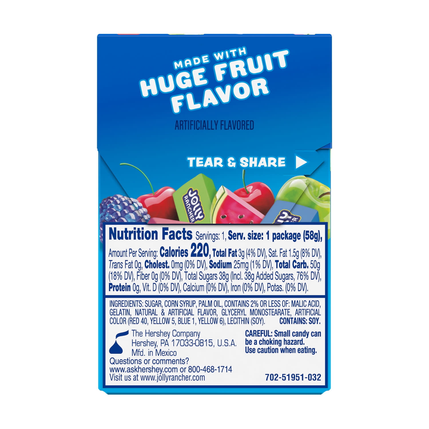(2 pack) Jolly Rancher Chews Assorted Fruit Flavored Candy, Box 2.06 oz