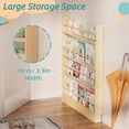 thumbnail image 6 of Petoto 4-Tier Behind The Door Bookshelf Slim, Behind the Door Storage Shelf for Study Living Room Bedroom Playroom, Wood Narrow Bookcase 3.9"D x 27.6"W x 47.3"H, 6 of 12