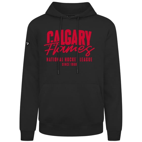 Men's Levelwear  Black Calgary Flames Podium Response Pullover Hoodie