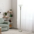 thumbnail image 6 of Lalia Home 71" Classic 1-Light Torchiere Floor Lamp with Marbleized Glass Shade, Brushed Nickel, 6 of 10