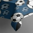 thumbnail image 3 of Blue Soccer Balls Pattern Rectangle Tablecloth 60"x84",Waterproof Polyester Rectangle Table Cloth, Wipeable Spillproof Polyester Tablecloth for Dining, Camping, Indoor and Outdoor, 3 of 5