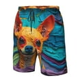 thumbnail image 4 of Logiee Colorful Textured Chihuahua Print Mens Swim Trunks Quick Dry Board Shorts,Breathable Hawaii Beach Shorts Swimwear Bathing Suits-Large, 4 of 6