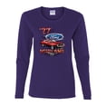 thumbnail image 2 of Wild Bobby, 1977 Ford Motors 77 Mustang Silhouette, Cars and Trucks, Women Graphic Long Sleeve Tee, Purple, Small, 2 of 4
