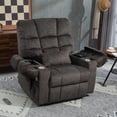 thumbnail image 2 of 3-Motor Lift Chair with Adjustable Seat Height Zero Gravity Recliner with Heat Massage, Lay Flat Recliner with Arm Storage Cup Holders - Power Lift Recliner for Elderly Adult, 2 of 10