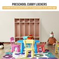 thumbnail image 3 of Luku 5-Section Classroom Coat Locker, 10 Cubbies for Classrooms, Daycare Cubby with 4 Casters, 5 Hooks and 2 Storage Boxes, for Home, School, 3 of 5