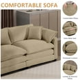 thumbnail image 5 of Modern Oversized Corduroy Armchair,Deep Seat Accent Chair with Pillow,Comfy Single Sofa Chair for Living Room Bedroom Apartment,Camel, 5 of 6