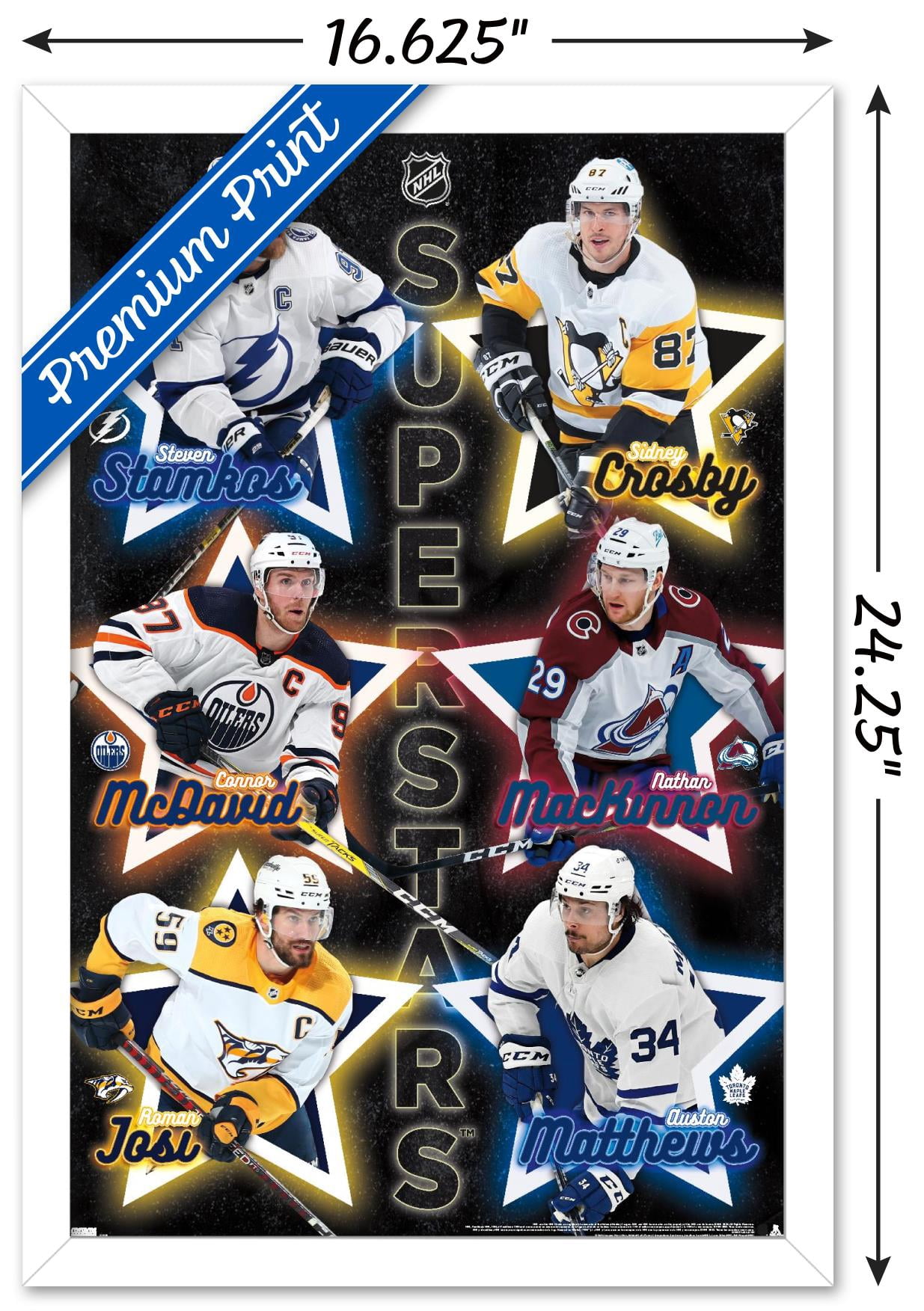 NHL League - Superstars 22 Wall Poster, 14.725" x 22.375" Framed