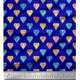 thumbnail image 1 of Soimoi Blue polyester Crepe Fabric Diamond Geometric Print Fabric by Yard 52 Inch Wide, 1 of 5