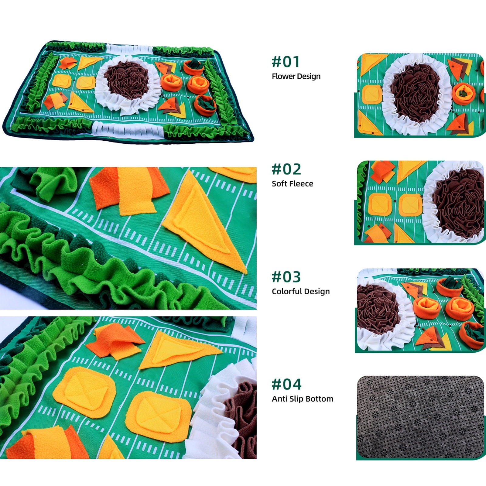 Interactively Scent Sniffing Puzzle Mats Machine Washable Enrichment Smell Mats for Dog and Cats Mental Stimulation