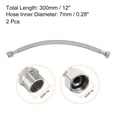 thumbnail image 2 of Uxcell 12" Faucet Supply Line Connector, G3/8 Female x G3/8 Male 304 Stainless Steel Water Supply Hose, 2 Pack, 2 of 7