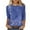 Blue, variant on Fesfesfes Womens Workout Tops Short Sleeve Women's Fashion Printed T-shirt Mid-length 3/4 Sleeves Blouse Round Neck Casual Tops Short Tshirts for Women 4(S)
