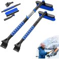 thumbnail image 1 of Multi-Functional Car Snow & Ice Removal Tool, Extendable 5-in-1 Snow Brush & Ice Scraper with 360° Pivot Head forWindshield, Non-Scratch Snow Removal for Cars, Trucks and SUVs, Non-Slip Handle (Blue), 1 of 8