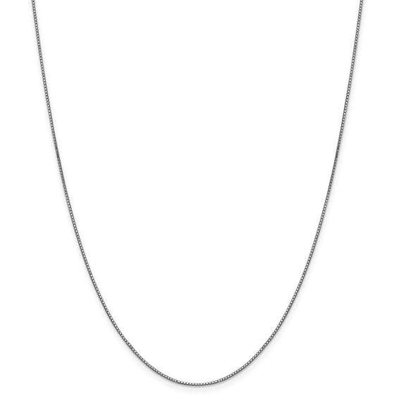 10k White Gold .80mm Box Chain Necklace - 3.3 Grams - 30 Inch - Lobster Claw