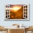 thumbnail image 3 of wall26 Canvas Print Wall Art Window View of Sunset Over Misty Valley Nature Wilderness Photography Realism Rustic Scenic Colorful Relax/Calm Ultra for Living Room, Bedroom, Office - 16"x24", 3 of 5