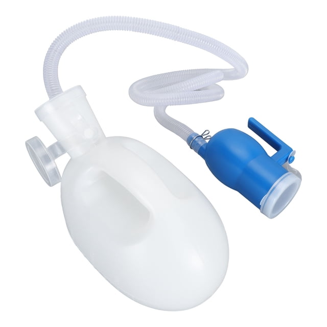Men Urinal Collector, Handle Spill Proof Potty Pee Bottle Reusable for Hospital White
